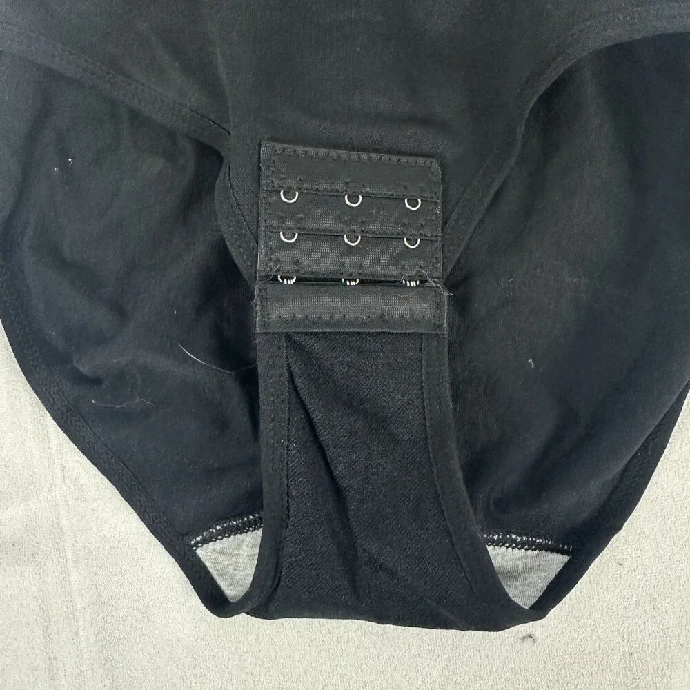 Black One-Piece Bodysuit With Adjustable Straps & Snap Closure Size S